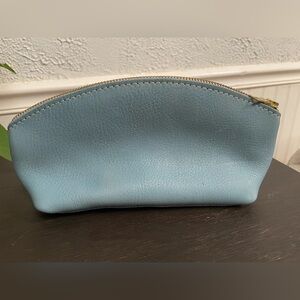 Portland Leather Light Blue Cosmetic Bag